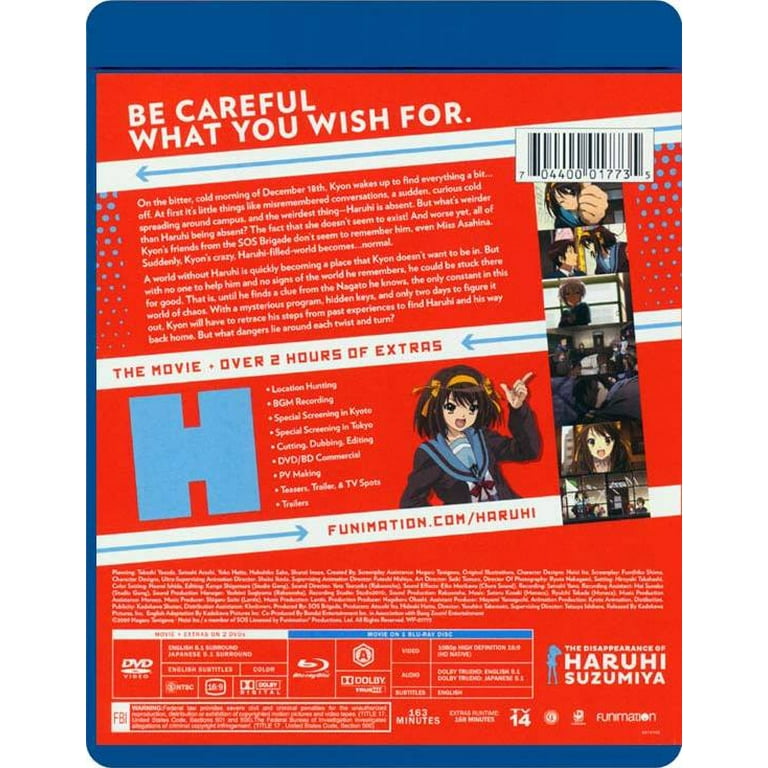 New The Disappearance of Haruhi Suzumiya: The Movie (Blu-ray + DVD