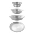 thumbnail image 4 of Juego de vajilla de acero inoxidable con platos y cuencos, cuencos para aperitivos, vajilla reutilizable para exteriores y utensilios de camping para 4 piezas de plata, 4 of 8