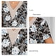 thumbnail image 5 of Blusa de encaje de guipur con escote en V XXL y mangas de pétalos con flores blancas sobre fondo negro, perfecta para una cita, 5 of 6