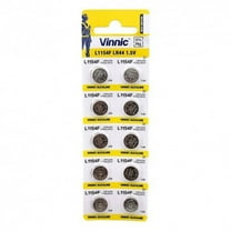 Vinnic L1154-C10 Ag13 - Lr44 Alkaline Coin Cell Pack Of 10