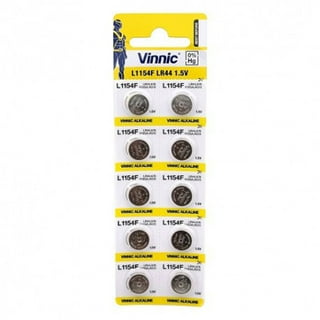 VINNIC LR44 L1154F AG13 Alkaline Coin Battery (10 Pack) 1.5v 110mAh