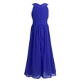 thumbnail image 3 of DPOIS Kids Flower Girl Dress Maxi Sleeveless Rhinestone Wedding Party Chiffon Ball Gown Blue 8, 3 of 6