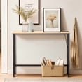 thumbnail image 5 of 39.4" Narrow Console Sofa Table - Oak Wood & Black Metal, Adjustable Feet, Stable Metal Frame for Living Room, Behind Sofa, Apartments, Dorms, 5 of 13