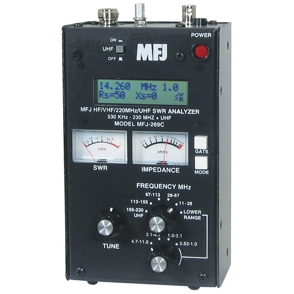 MFJ-269C Ham Radio HF/VHF/220MHZ/UHF,.530-230,415-470MHZ,SWR ANALYZER