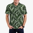 thumbnail image 3 of Balery Tropical Palm Leaves1 Printed Men’s Short Sleeve Polo Shirt, Midweight Men's Shirt,Golf Polo shirts -4X-Large, 3 of 9