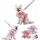 thumbnail image 1 of 2 Pack Dog Harness and Leash Set for Outdoor Walking Escape Proof Soft Adjustable Ruffles Design Cute Pink Cat Dress Lace Mesh Vest Easy on for Girl K, 1 of 4