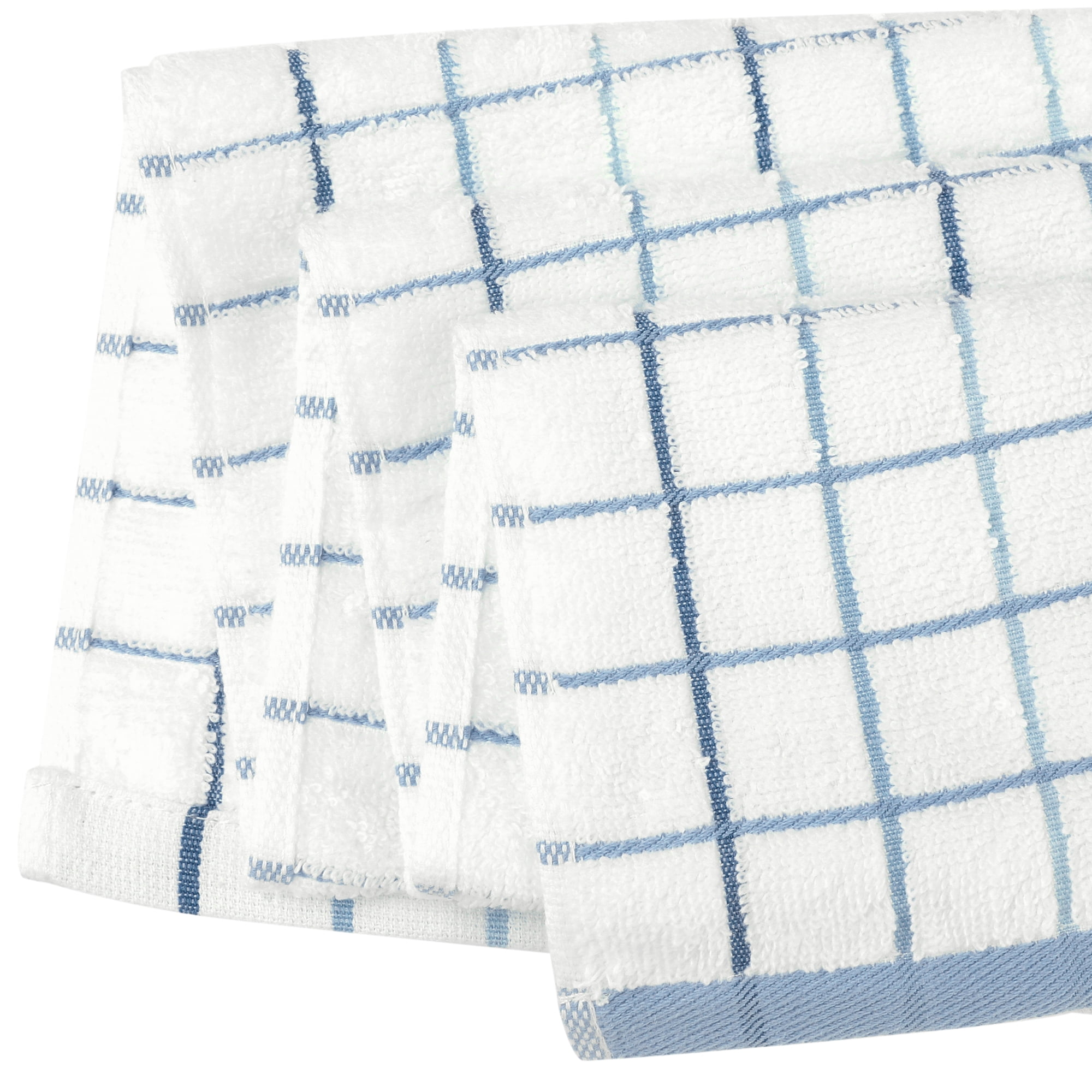 Unique Bargains Bathroom Hand Towels Soft Absorbent Kitchen Towel Sets 14" x 28" Blue 2pk