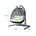 thumbnail image 5 of Benjara Sia 69 Inch Oversized Hanging Chair Swing, 2 Seater, Beige, Black Frame, 5 of 5