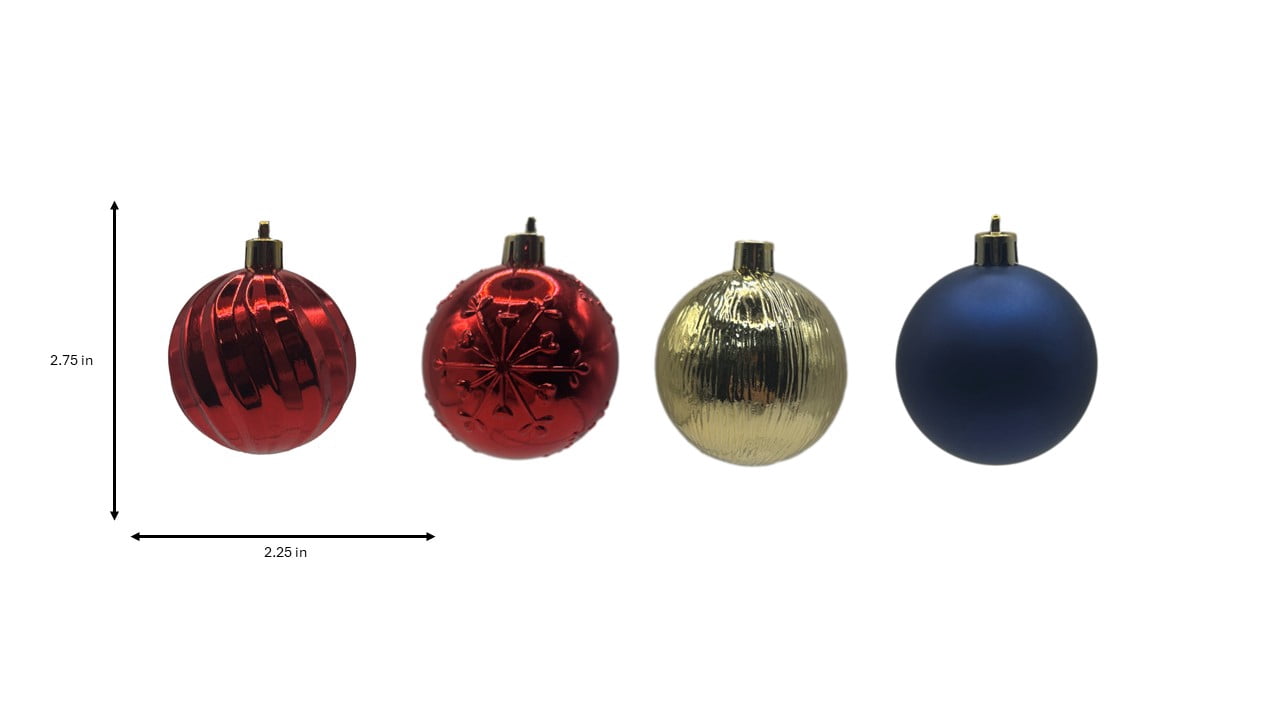 62 Count Multicolor Shatterproof Christmas Ornaments, by My Texas House