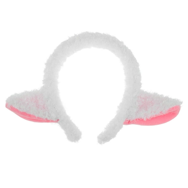 ColoMX Linda diadema de cordero diadema de peluche tocado de animales orejas de oveja para cabello