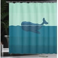 thumbnail image 4 of Ambesonne Ocean Shower Curtain, Blue Whale in the Sea, 69"Wx84"L, Pale Blue and Dark Blue, 4 of 5