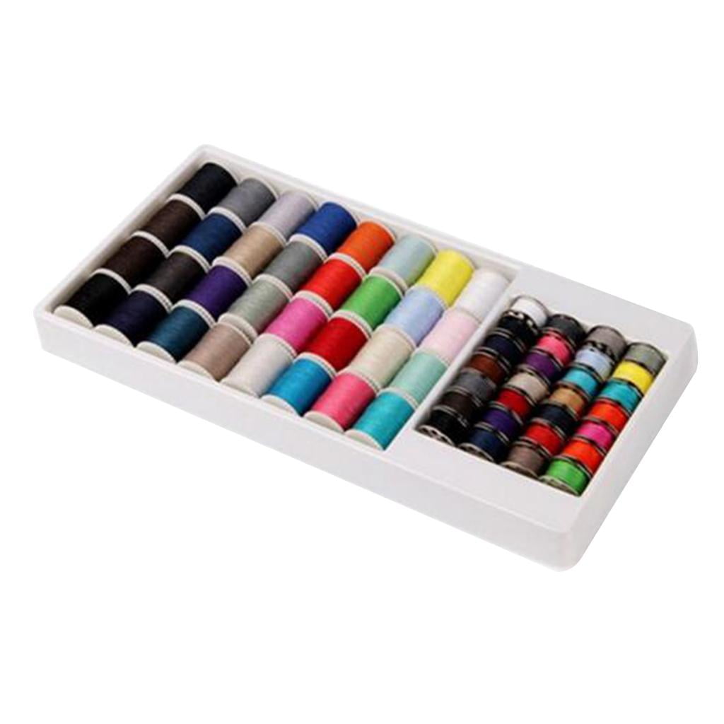 HOMYL 60 Pieces Assorted Sewing Machine Thread Kit Set Sewing Machine Spool Bobbin Kit