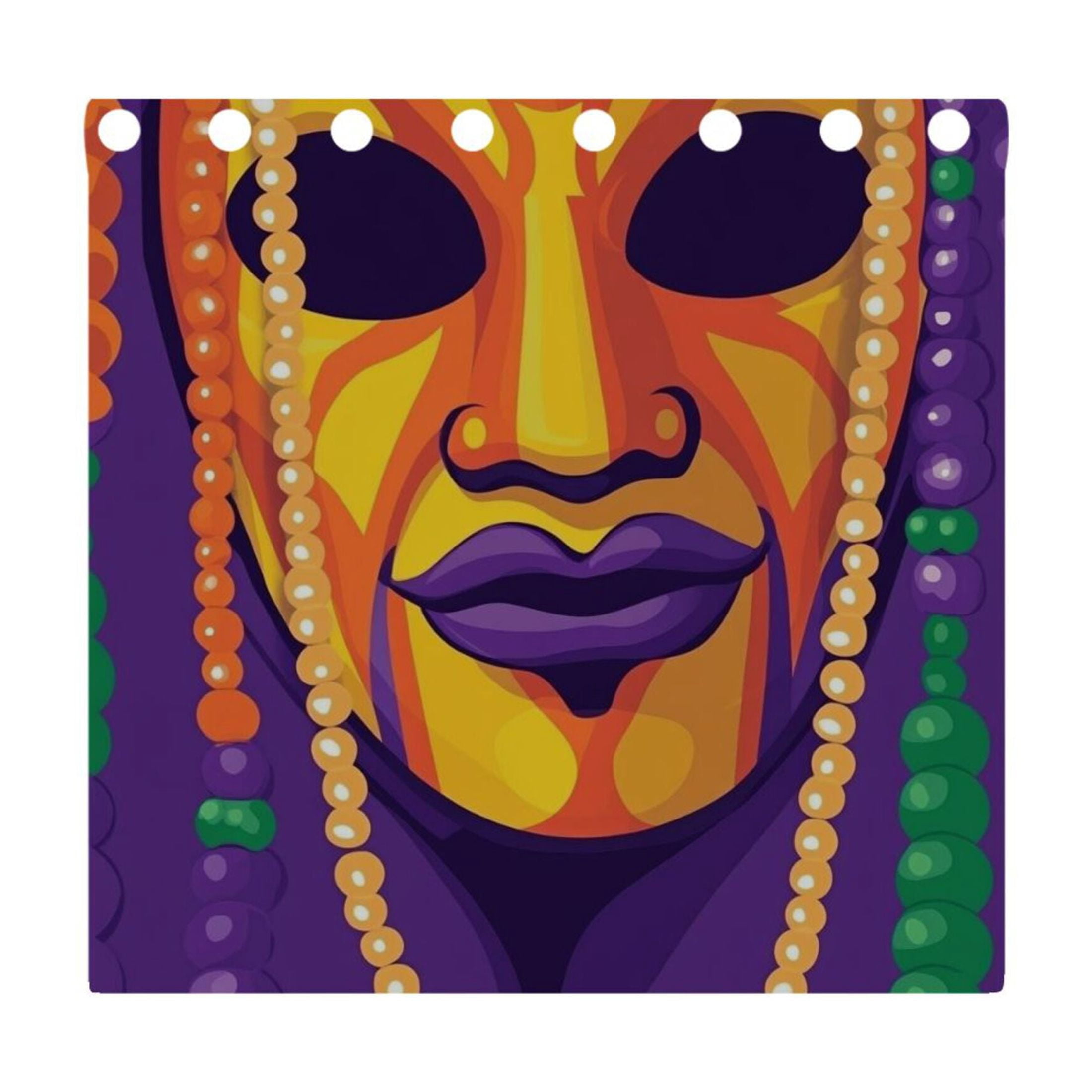 Mardi Gras Mask and Beads Blackout Curtains for Living Room Bedroom 55W x 54L Insulated Window Drapes 2 Panels