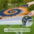 thumbnail image 6 of Orange Blue Tie Dye Mandala Pattern Square Fitted Tablecloth with Elastic Edge,Square Table Cover,Washable Elastic Table Cover for Home Kitchen Party Decor 34"x34", 6 of 6