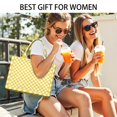 thumbnail image 5 of Large Capacity Tote Bag,Yellow and White Checkered Pattern Handbag Fashion Luxury Tote Bag,15.7"x13"x 5.1" Inches,Laptop Compatible, 5 of 6