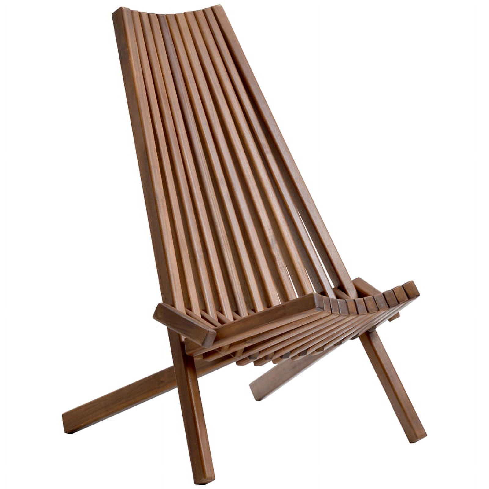 CRO Decor Folding Garden Chairs Acacia Wood Lounge Chair Yard Balcony Furniture - image 3 of 10