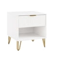 thumbnail image 2 of Pemberly Row Commode Standard à 3 Tiroirs en 2 Pcs et Table de Nuit 1.0 en Blanc, 2 of 13