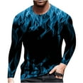 thumbnail image 1 of Camiseta de diario unisex para hombre Estampados gráficos en 3D Tops de manga larga Casual Bloue Pompotops  oipoqjl4657, 1 of 9