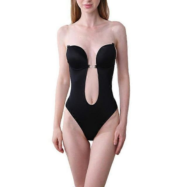 Backless Body Shaper Bra Women's Backless Bodysuits U Plunge Bodysuits for Women