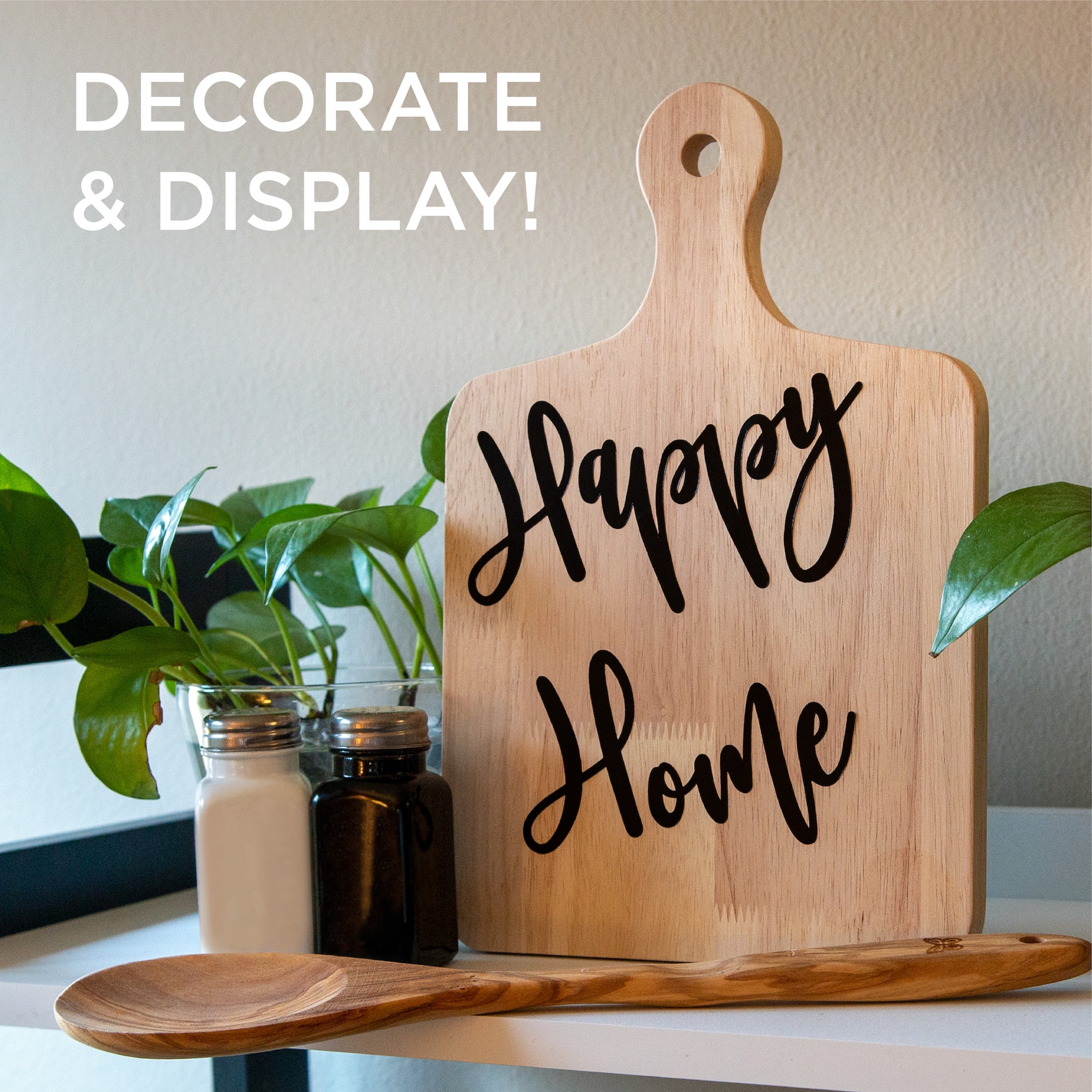 On the Surface Wood Decorative Square Tray, Customizable Serving Tray with Handle