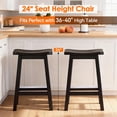 thumbnail image 5 of BORGEBY 24 inch Bar Stools Set of 2, Solid Wood Saddle Chair Backless Counter Stools 350 lbs with Footrests & Sturdy Legs for Kitchen, Black, 5 of 8