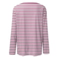 thumbnail image 4 of felwors Womens Shirts Fall Oversized Striped - Long Sleeve Cerwneck Loose Fit Tops 2026 Trendy Comfortable Office & Casual Wear (Pink, M), 4 of 5