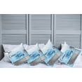 thumbnail image 2 of Ambesonne Saying Throw Pillow Cover 4 Pack, Come and Sing Message, 16", Pale Blue White, 2 of 7