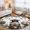 Navy, variant on Round Rugs 3Ft, Blue Graduation Gnomes Round Area Rug Washable Indoor Throw Carpet, Modern Sunflowers Leaves Floral Small Non Slip Circle Rug for Bedroom Living Room Home Decor Aesthetic