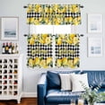 thumbnail image 2 of Yellow Lemons Kitchen Curtains Sets for Windows 24 Inch Length, Summer Fruits Leaves Botanical Buffalo Plaid Rod Pocket Window Treatments Tier Curtains and Valances Set for Bedroom/Bathroom, 2 of 8