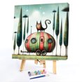 thumbnail image 2 of Kit Pintura Por Números Sobre Lienzo Arte Al Óleo Artesanal Imagen Gato Pared Del 30x30cm, 2 of 8