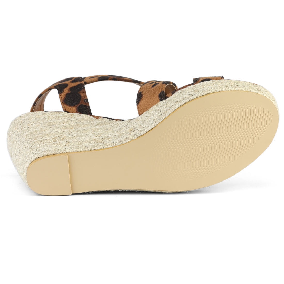 DARING DIVA Women's Stylish Espadrilles Platform Slingback Wedges Sandals Leopard 8.5