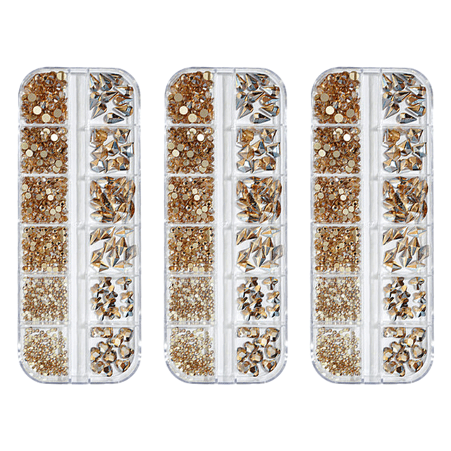Diamantes de imitación de fondo plano, decoración 3D de cristal, piedras preciosas de fondo plano para decoración de uñas DIY Adepaton CPB-US-CJZ255-5