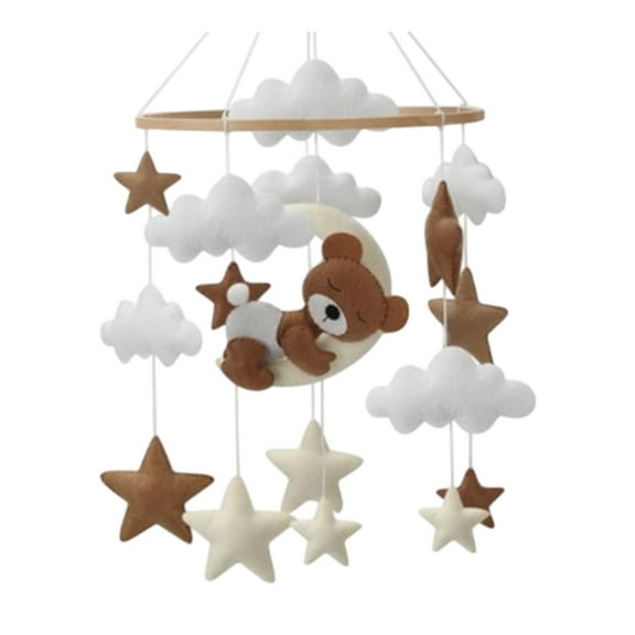 Siruishop Mobile de Berceau pour Bébé Décoration de Chambre de Bébé Décoration de Nurserie Jouet Sensoriel Balle en Feutre Ours Ventre