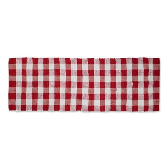 2 ft. 3 in. x 6 ft. Buffalo Check Runner Rug, Red & White