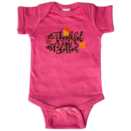 

Inktastic Plaid Thankful and Blessed with Autumn Leaves Gift Baby Boy or Baby Girl Bodysuit