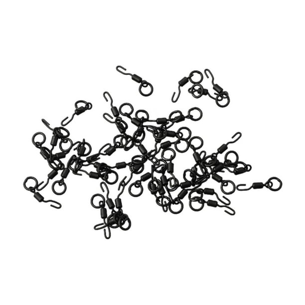 Spinner Swivels Ronnie Rigs Pour Pêche à La Carpe – Finition Noire Antireflet, Change Rapide, Lot De 20 Pièces