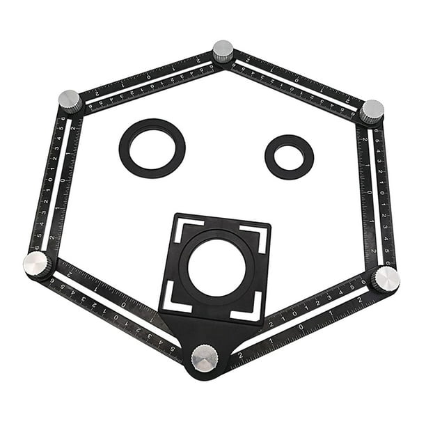 Actualizar regla de ángulo múltiple, regla de medición de ángulo de aleación de aluminio, herramienta de medición de localizador de orificios kusrkot Regla de medición de diseño de ángulo