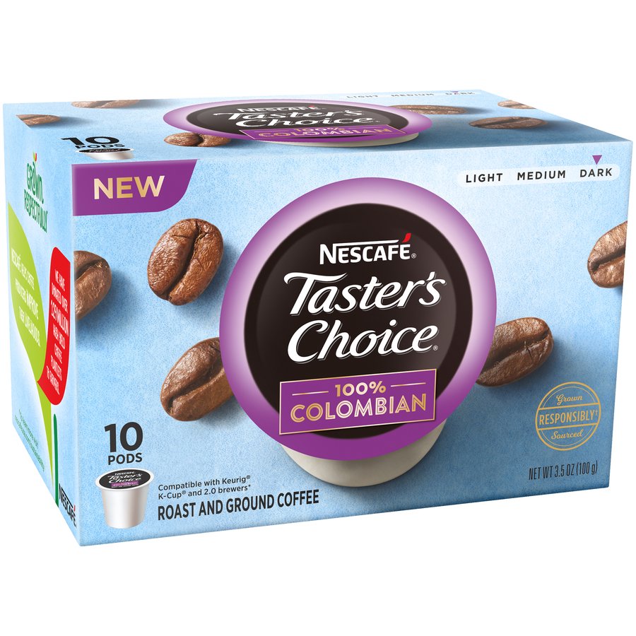 NESCAFE TASTER'S CHOICE 100 Colombian Dark Roast Ground Coffee KCup