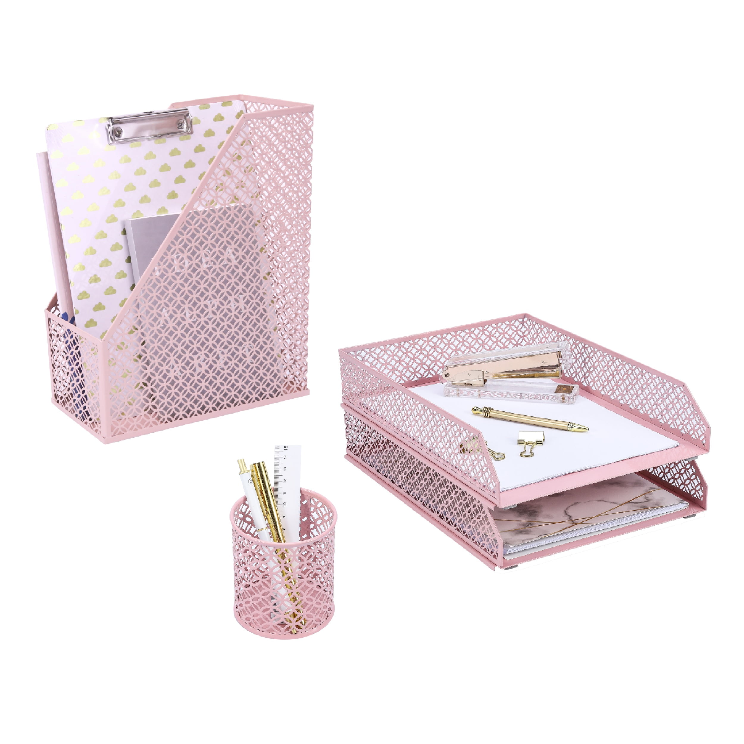 ANNOVA Mesh Desk Organizer 4 Pieces Office Suppliers Desktop Organizer