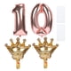 thumbnail image 1 of Globos de papel de aluminio, pegatinas de coronas con números de oro rosa para decoración de fiesta de cumpleaños, 1 of 8