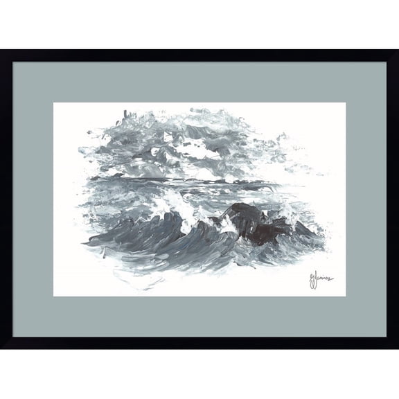 Great Art Now Crashing Waves by Georgia Janisse, Framed Wall Art, 24W x 18H