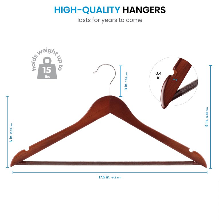 Luxurious Unique Shaped Wooden Clothes Hangers in Black/Vintage Brown  Finish with Long Golden Hook for Coats/Suits/Jacket/Top Garment - China  Wood Hangers and Clothes Hangers price
