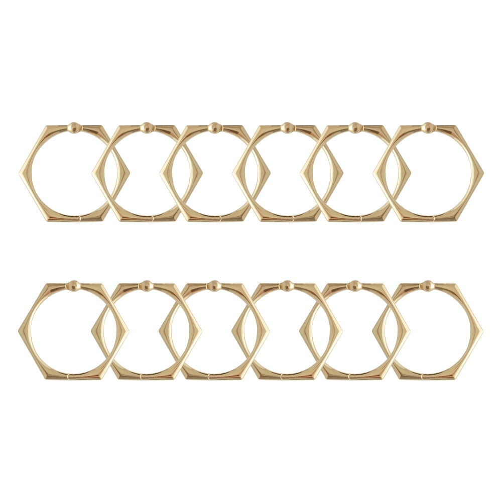 Utopia Alley Shower Rings, Shower Curtain Rings for Bathroom, Rustproof Zinc Shower Curtain Hooks Rings, Set of 12, Gold