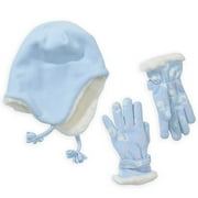 Girl's Print Fleece Hat & Gloves Set