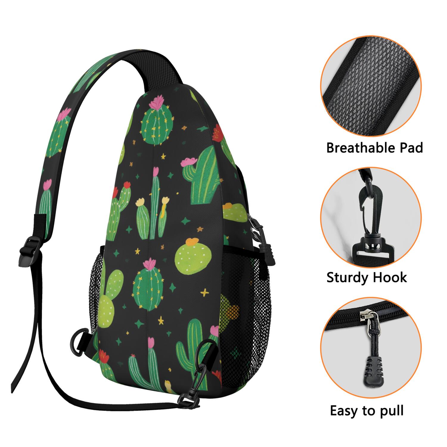 Sling Bag Cactus Hiking Daypack Crossbody Travel Bag Hiking Bag for Men Women