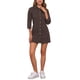 thumbnail image 1 of Vestido de mezclilla para mujer INSPIRE CHIC con mangas 3/4, botón, mini vestido de camisa de mezclilla, talla L, marrón oscuro, 1 of 6