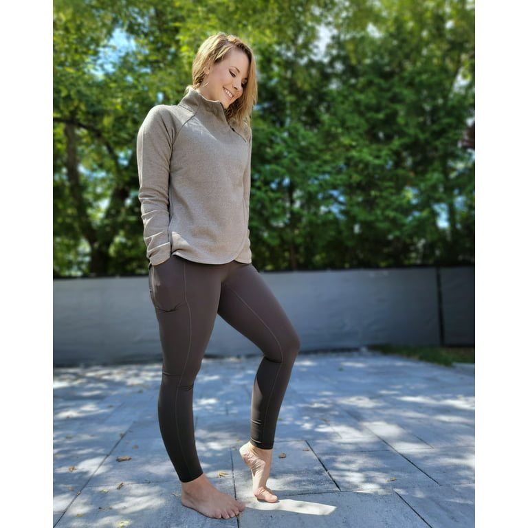 RBX Active Women's Full Length Fleece Lined Legging with Zipper Pockets 