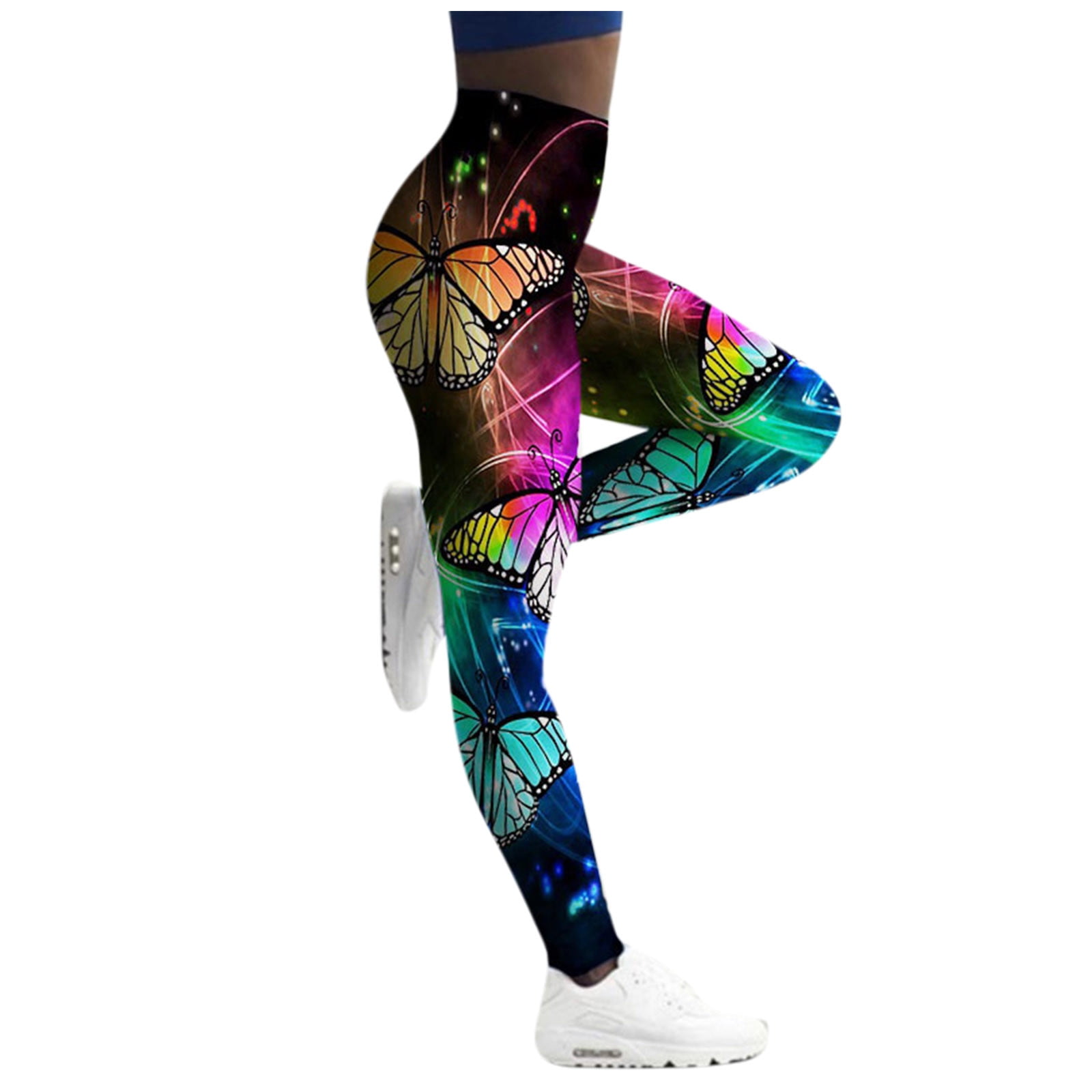 Yoga Pants For Women Women Fashion Butterfly Print Yoga Pants Plus Size
