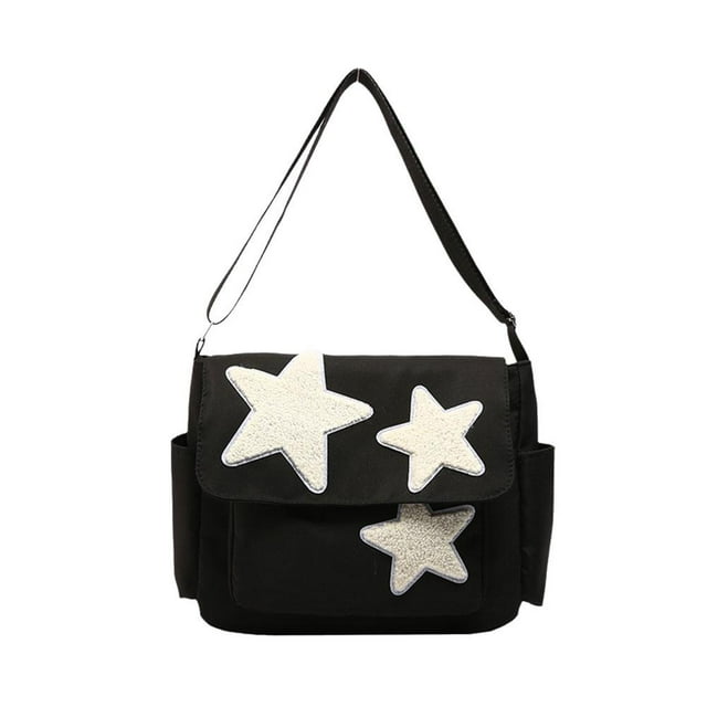Bolso bandolera con diseño grunge y estrellas para mujer, bonito bolso bandolera Y2K con estampado emo Aes AU09 Q1N7