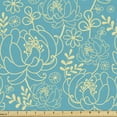 thumbnail image 1 of Yellow Blue Sofa Upholstery Fabric by the Yard, Classic Floral Twig Leaves Blooms Petals Essence Flowers Design, Decorative Fabric for DIY & Home Accents, 5 Yards, Turquoise Pale Yellow by Ambesonne, 1 of 4